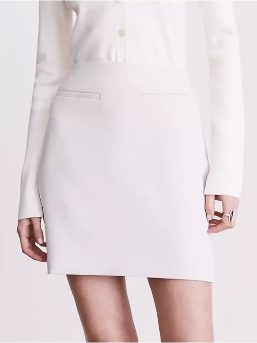 LOFT Versa Crepe Drape Welt Pocket Mini Skirt